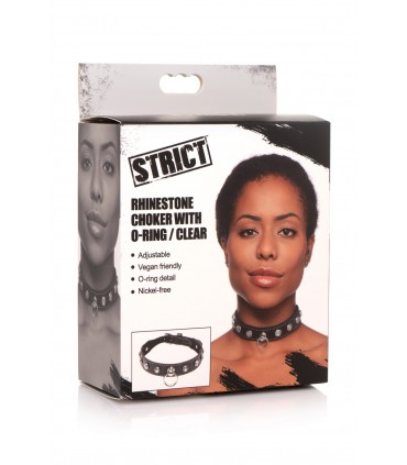 CLEAR STONES CHOKER NECKLACE WITH RING