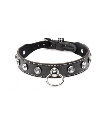 CHOKER-HALSKETTE MIT RING AUS KLAREN STEINEN