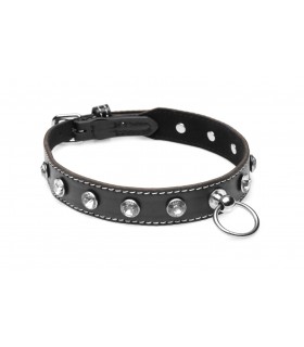 CHOKER-HALSKETTE MIT RING AUS KLAREN STEINEN