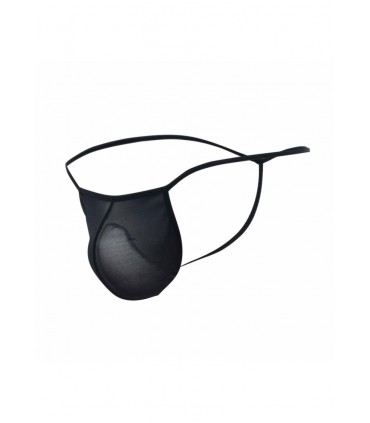 SCHWARZER MESH-TANGA S/M