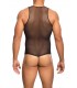 BLACK MESH THONG BODY S/M