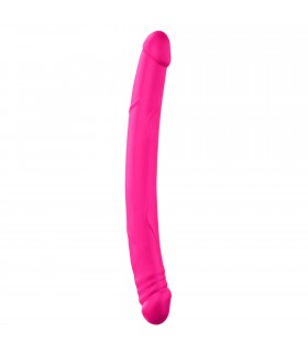 DILDO DOBLE SILICONA REAL DOUBLE DO MAGENTA