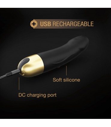 VIBRADOR SILICONA RECARGABLE S ORO