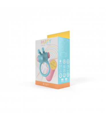 ANNEAU VIBRANT RINY AVEC CONTRÔLEUR USB EN SILICONE BLEU