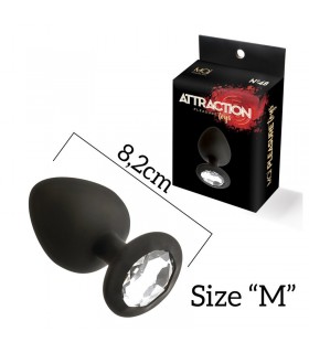 SILICONE PLUG WITH BLACK M STONE