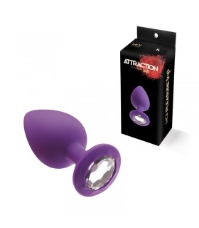 SILICONE PLUG WITH STONE S LILAC