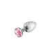 PLUG METÁLICO CON PIEDRA ROSA S