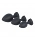 SET PLUG X3 E14 SILICONA NEGRO-RUBÍ CORAZÓN