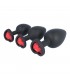 SET SPINA X3 E14 CUORE IN SILICONE NERO-RUBINO