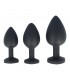 SET PLUG X3 E14 SILICONE BLACK-RUBY HEART