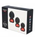 SET PLUG X3 E14 SILICONE BLACK-RUBY HEART