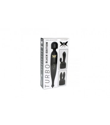 WAND MASSAGER PIXEY TURBO BLACK + 2 ACCESSORIES