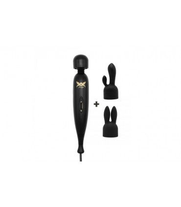 WAND MASSAGER PIXEY TURBO BLACK + 2 ACCESSORIES