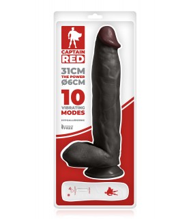 THE POWER 31 CM BLACK VIBRATING REALISTIC PENIS