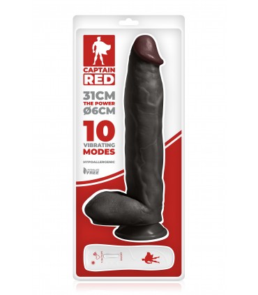 PENE REALISTA VIBRADOR NEGRO THE POWER 31 CM