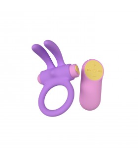 ANILLO VIBRADOR RINY C/ MANDO SILICONA LILA USB