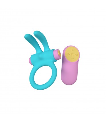 ANILLO VIBRADOR RINY C/ MANDO SILICONA AZUL USB