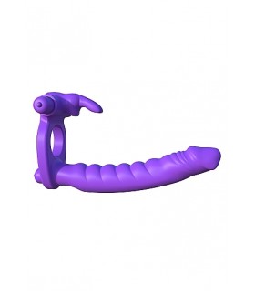 ARNÉS-ANILLO DOBLE PENETRACIÓN SILICONA MORADO