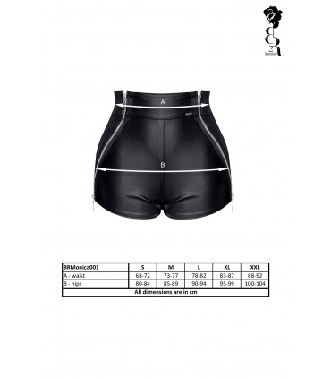 MONICA SHORT CON CERNIERE NERO XL
