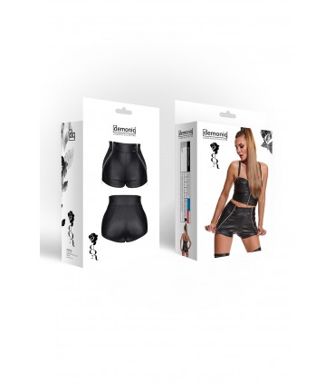 MONICA SHORT CON CERNIERE NERO XL