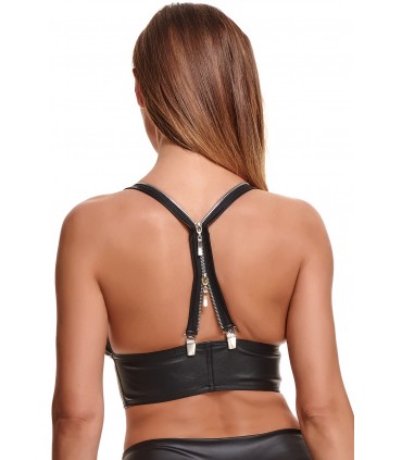 ZITA TANK TOP WITH ZIPPER BLACK L