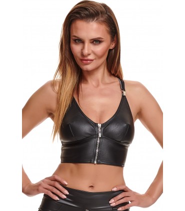 ZITA TANK TOP WITH ZIPPER BLACK L