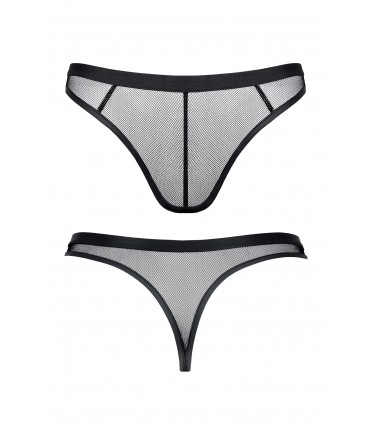 BLACK MESH THONG XL