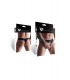 WETLOOK THONG WITH GRID BLACK L