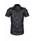 LUCA WETLOOK SHIRT WITH CLAMPS BLACK M