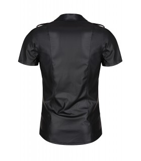 LUCA WETLOOK SHIRT WITH CLAMPS BLACK S