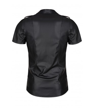 CAMICIA LUCA WETLOOK CON FASCETTE NERA S