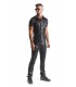 LUCA WETLOOK SHIRT WITH CLAMPS BLACK L