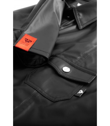 CAMICIA LUCA WETLOOK CON FASCETTE NERA S