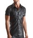 LUCA WETLOOK SHIRT WITH CLAMPS BLACK L