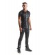 LUCA WETLOOK SHIRT WITH CLAMPS BLACK M