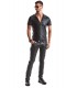 REMO WETLOOK ZIPPER SHIRT BLACK S