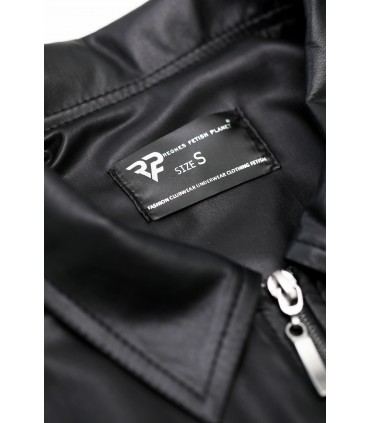 CHEMISE ZIPPÉE REMO WETLOOK NOIR S