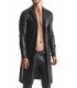 SERGIO WETLOOK TRENCH COAT BLACK M