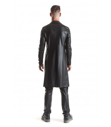 SERGIO TRENCH NERO EFFETTO BAGNATO XL