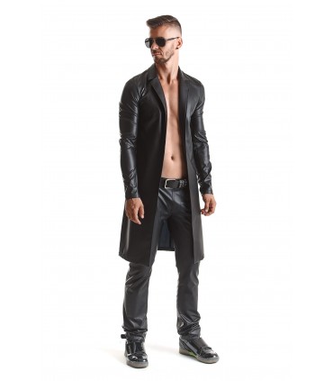 SERGIO TRENCH NERO EFFETTO BAGNATO XL