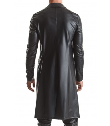 SERGIO TRENCH NERO EFFETTO BAGNATO XL