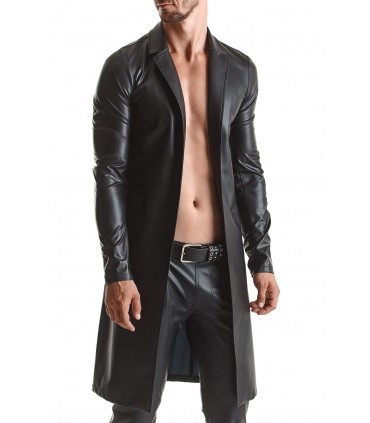SERGIO TRENCH NERO EFFETTO BAGNATO XL