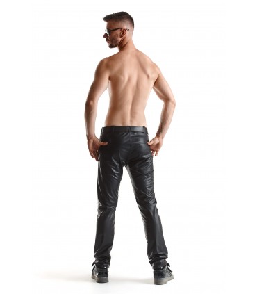 PANTALONE VITTORIO WETLOOK CON TASCHE NERO L