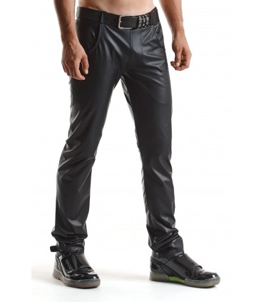 PANTALONE VITTORIO WETLOOK CON TASCHE NERO L