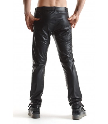 PANTALONE VITTORIO WETLOOK CON TASCHE NERO L