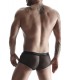 WETLOOK BOXER WITH GRID BLACK M