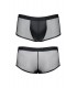 WETLOOK BOXER WITH GRID BLACK L