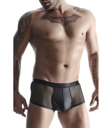 BOXER EFFETTO BAGNATO CON GRIGLIA NERO M