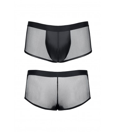 BOXER EFFETTO BAGNATO CON GRIGLIA NERO M