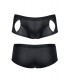 WETLOOK BOXER WITH OPENINGS BLACK L